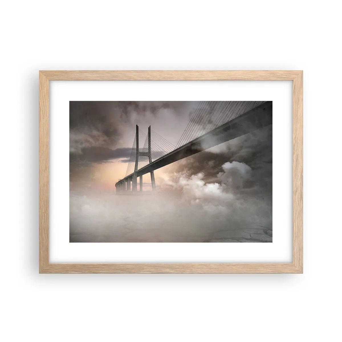 Plakat i ramme af lyst egetræ - På en flod, der ikke eksisterer - 40x30 cm