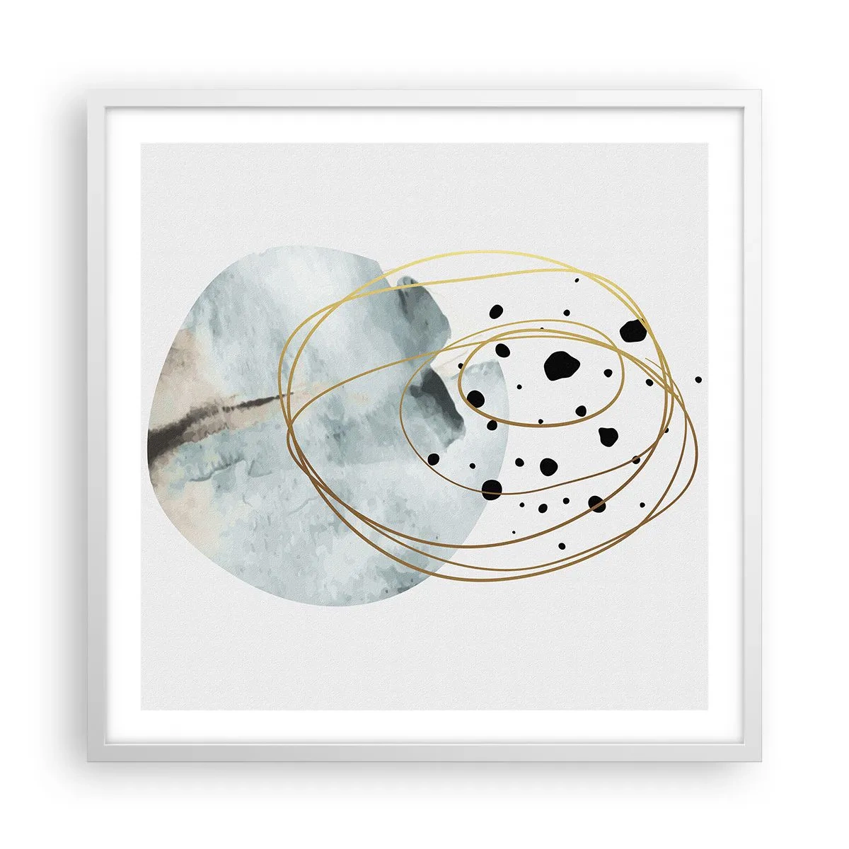 Plakat i hvid ramme - I rummets favntag - 60x60 cm