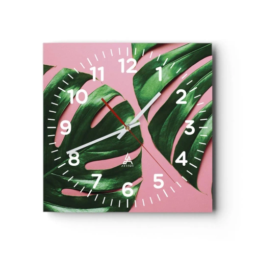 Vægur, Uret - Grønt rendez-vous - 30x30 cm