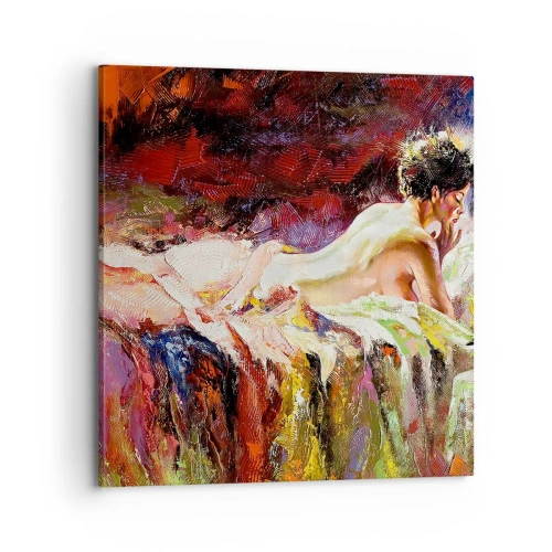 Lærredstryk - Billede på lærred - Eftertænksom Venus - 70x70 cm
