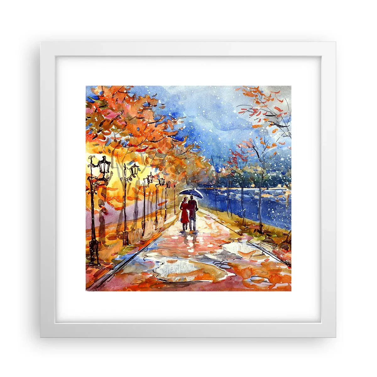 Plakat i hvid ramme - Sammen indtil tidsfristen - 30x30 cm