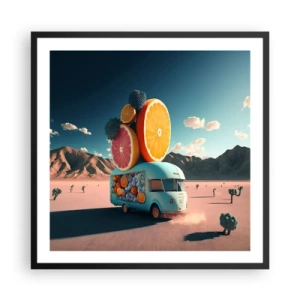 Plakat i sort ramme - En smag af ferie - 60x60 cm