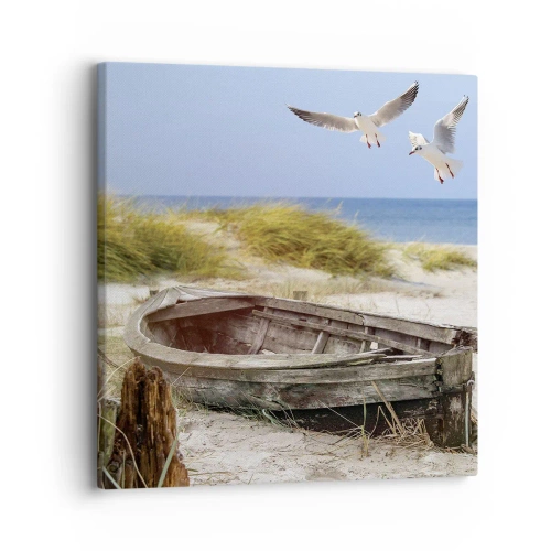 Lærredstryk - Billede på lærred - Badet i vinden - 30x30 cm
