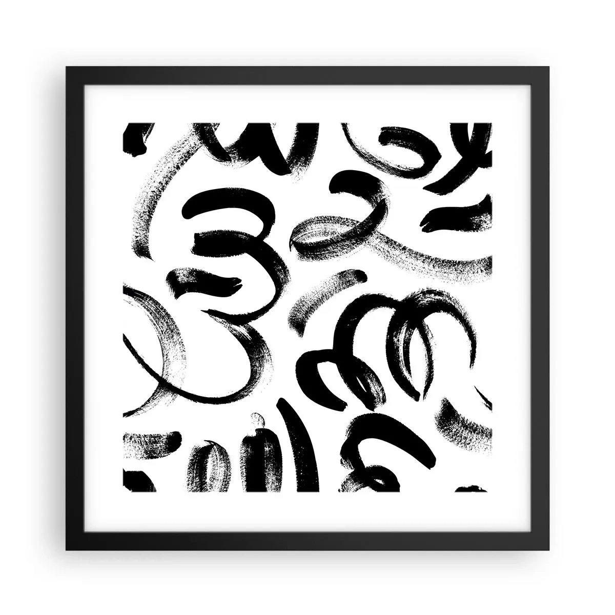 Plakat i sort ramme - I sort og hvidt - 40x40 cm