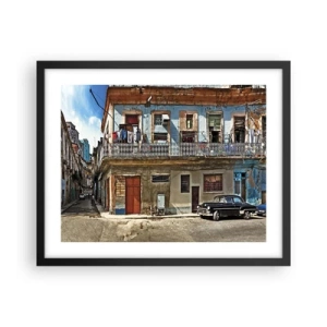Plakat i sort ramme - Havana stemning - 50x40 cm
