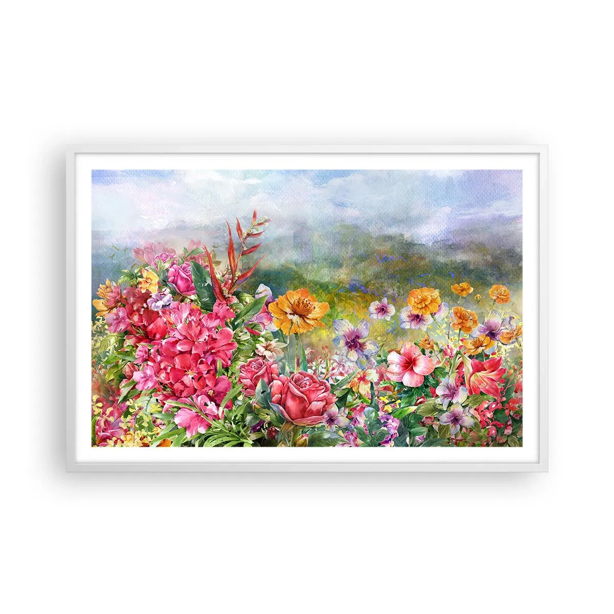 Plakat i hvid ramme - En have, der er gået amok - 91x61 cm