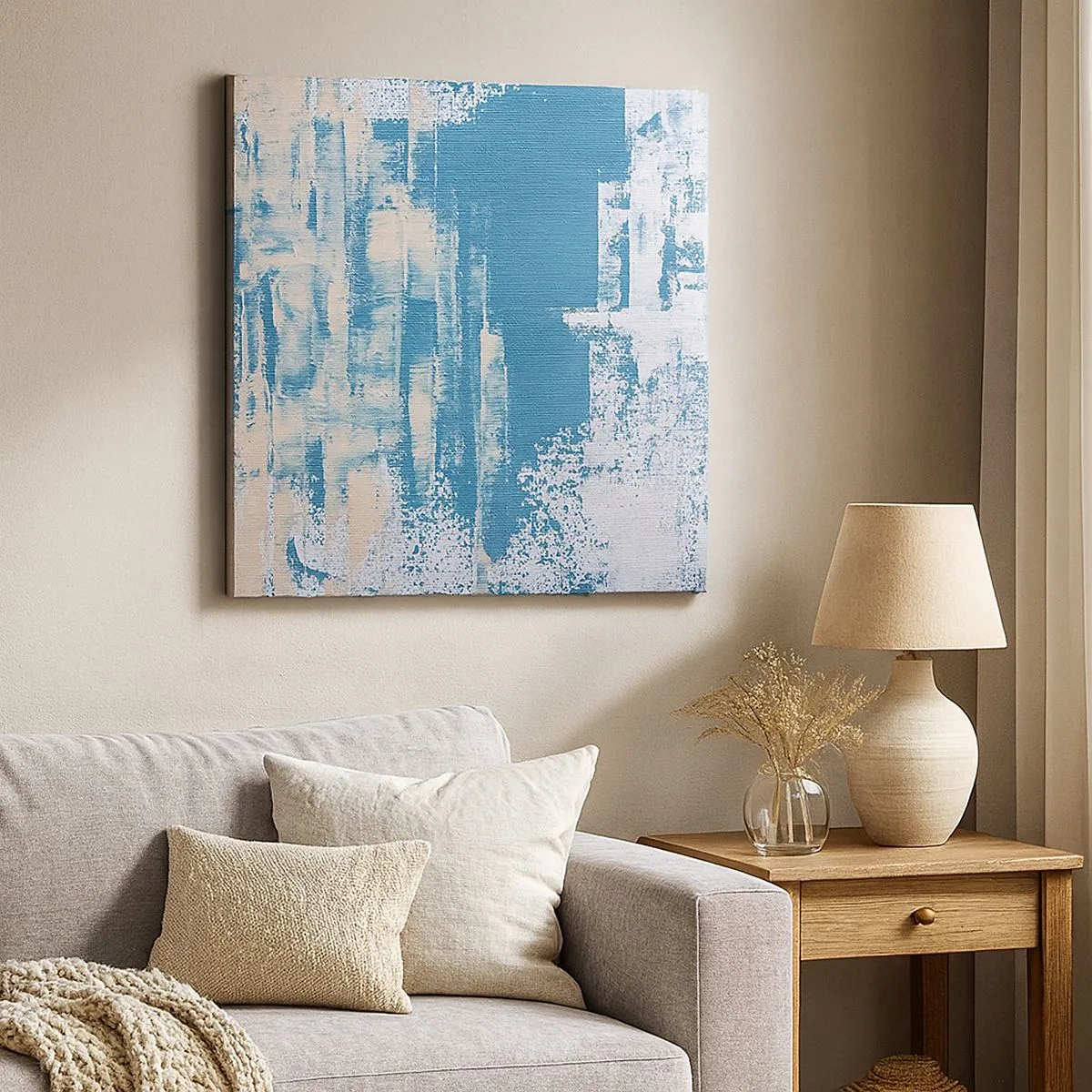 Lærredstryk - Billede på lærred - Gennem istappen - 30x30 cm