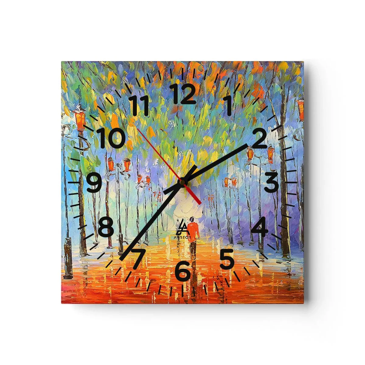 Vægur, Uret - Nattens sang om regnen - 30x30 cm