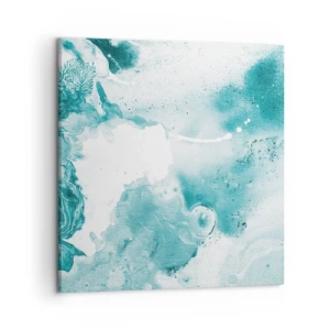 Lærredstryk - Billede på lærred - Blå oversvømmelsesflader - 50x50 cm