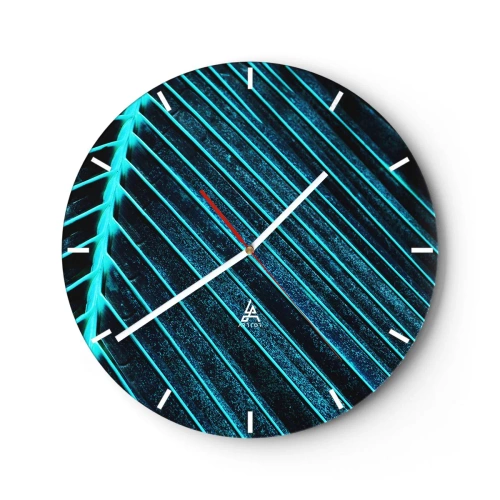 Vægur, Uret - Tekstur af grønt - 40x40 cm