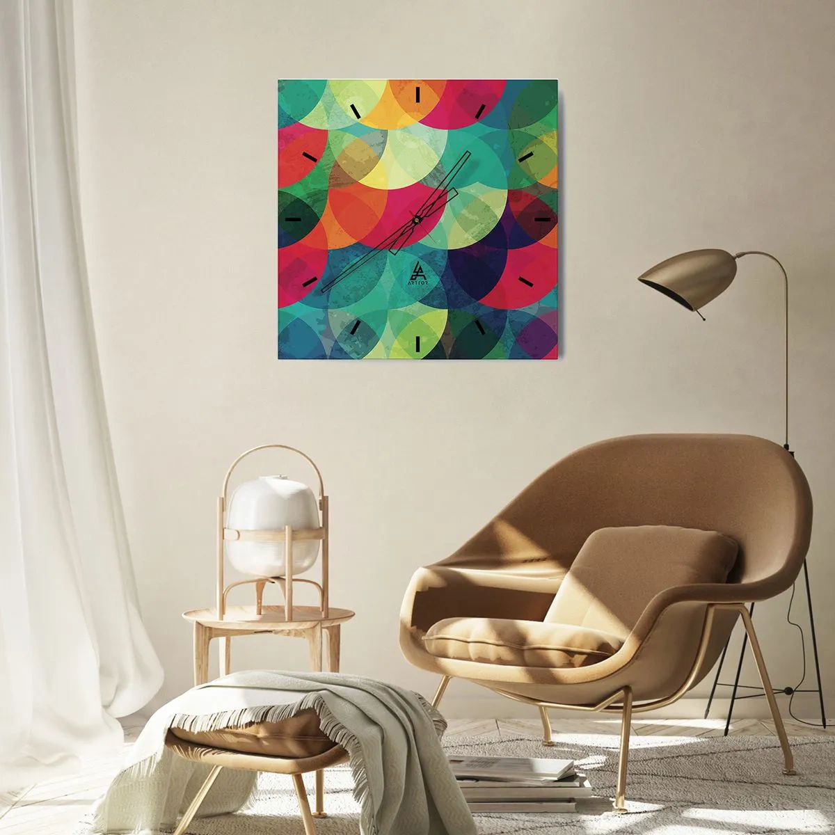 Vægur, Uret - Ind i regnbuens opstigning - 30x30 cm