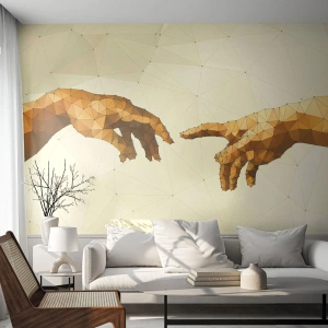 Fototapet Premium Sand - Guddommelig geometri - Moderne kunst, Hænder, Stykke - 100x70 cm
