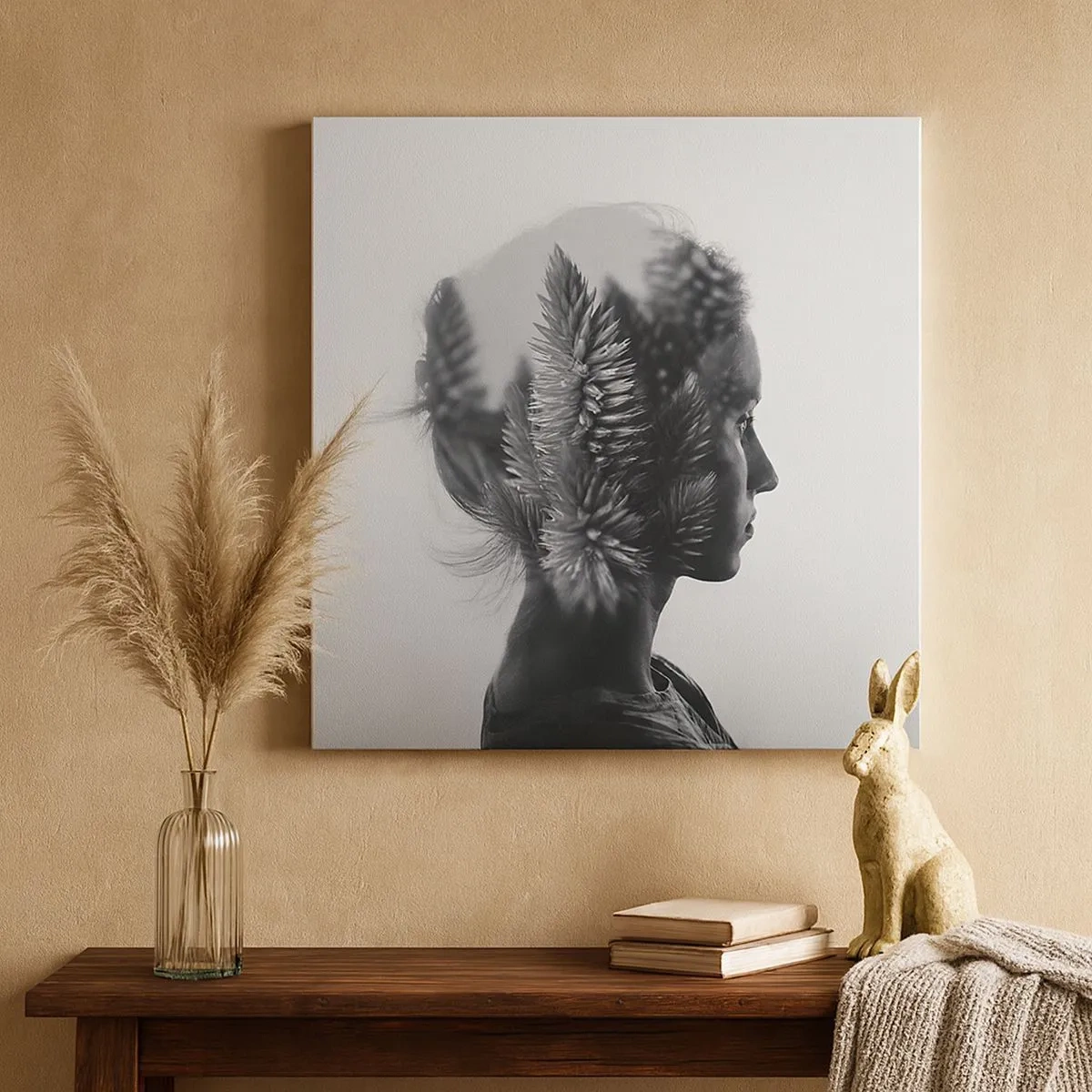 Lærredstryk - Billede på lærred - Dame af fyrreskoven - 30x30 cm