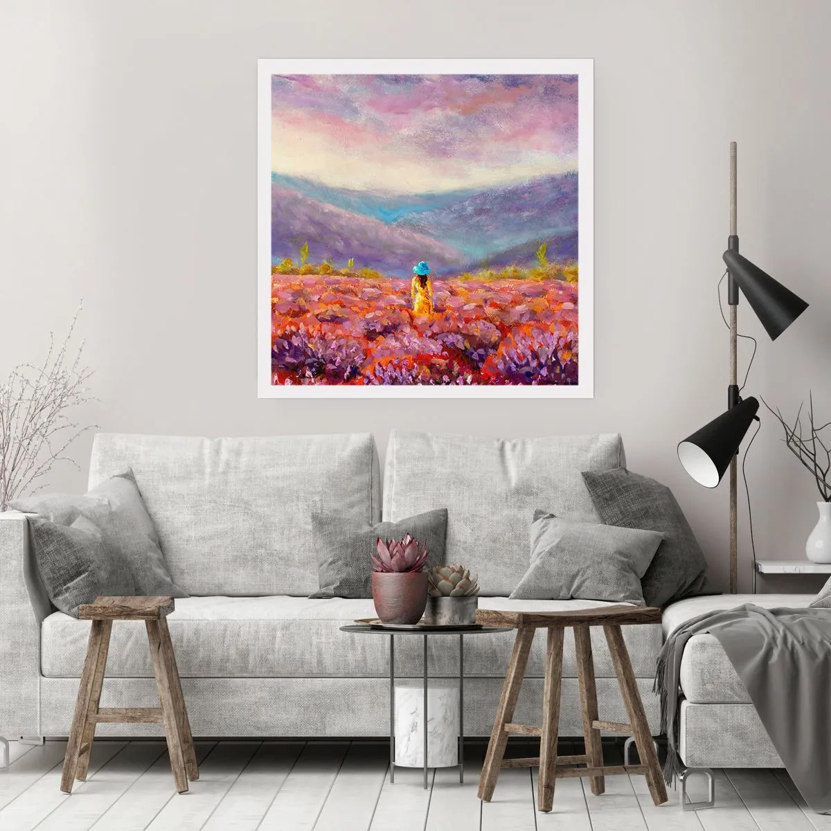 Plakat - I en verden af lavendel - 60x60 cm