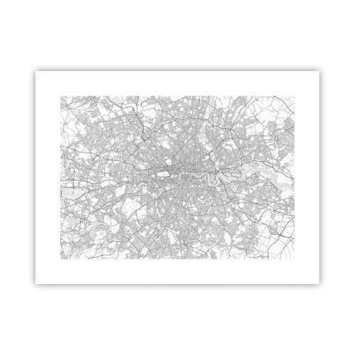 Plakat - Kort over Londons labyrint - 40x30 cm