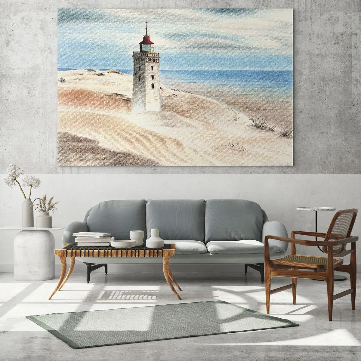 Billede på glas - Altid med blikket rettet mod havet - 100x70 cm