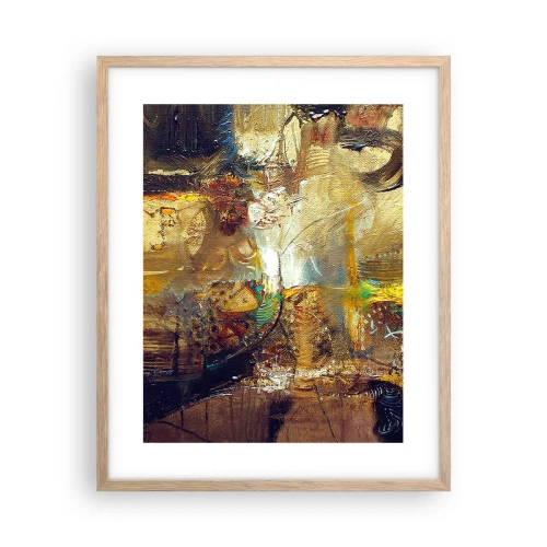 Plakat i ramme af lyst egetræ - Kold, varm, meget varm - 40x50 cm