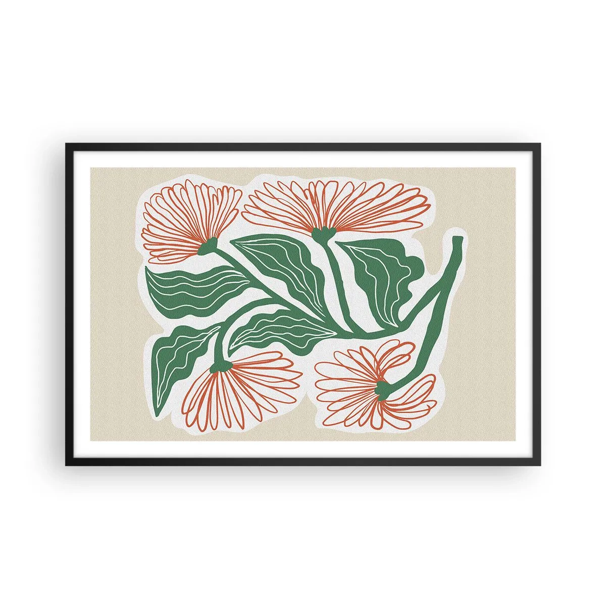 Plakat i sort ramme - Folkeligt og moderne - 91x61 cm