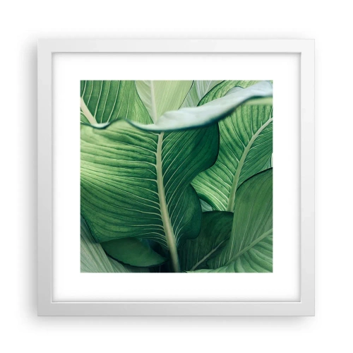 Plakat i hvid ramme - Livet er intenst grønt - 30x30 cm