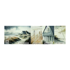 Fototapet Prøve Standard Eco - Væk fra trængsel og travlhed - Hus, Strand, Hav - 100x30 cm