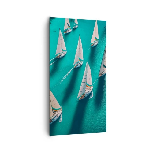 Lærredstryk - Billede på lærred - Konkurrerer med vinden - 65x120 cm