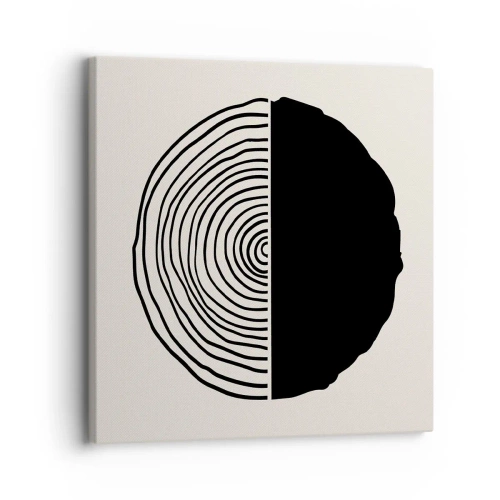 Lærredstryk - Billede på lærred - Halvt og halvt - 30x30 cm