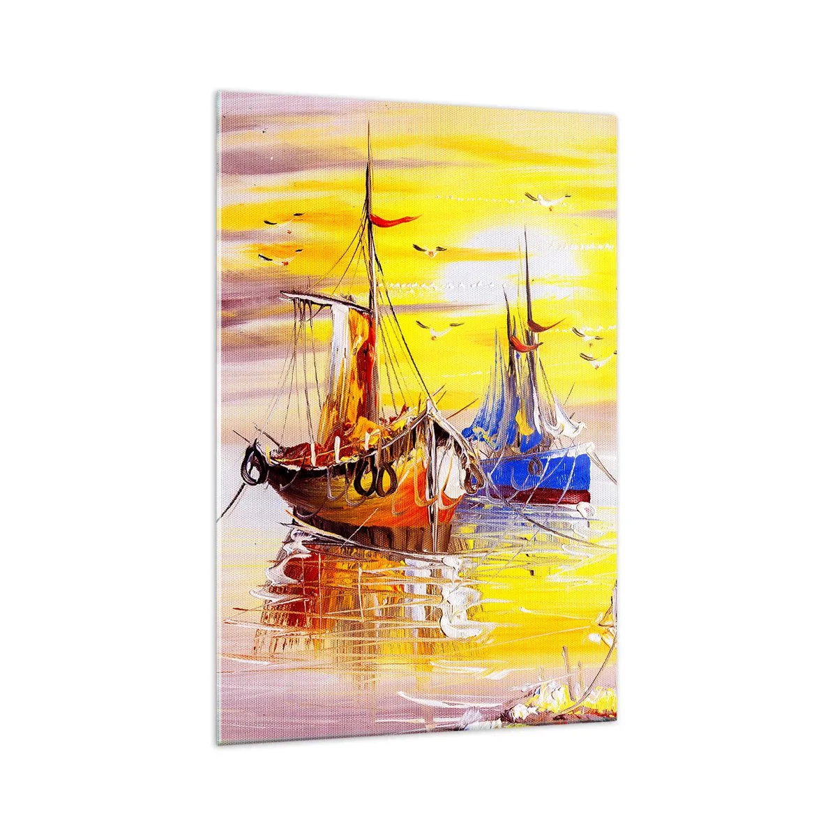 Billede på glas - Et velfortjent hvil i havnen - 70x100 cm