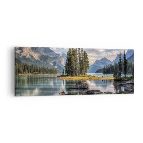 Lærredstryk - Billede på lærred - Over store og klare vande… - 140x50 cm