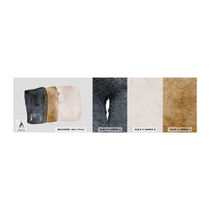 Prøve Fototapet Selvklæbende Deluxe Sticker - Sammensætning af jordfarver - Abstraktion, Stykke, Minimalisme - 100x30 cm