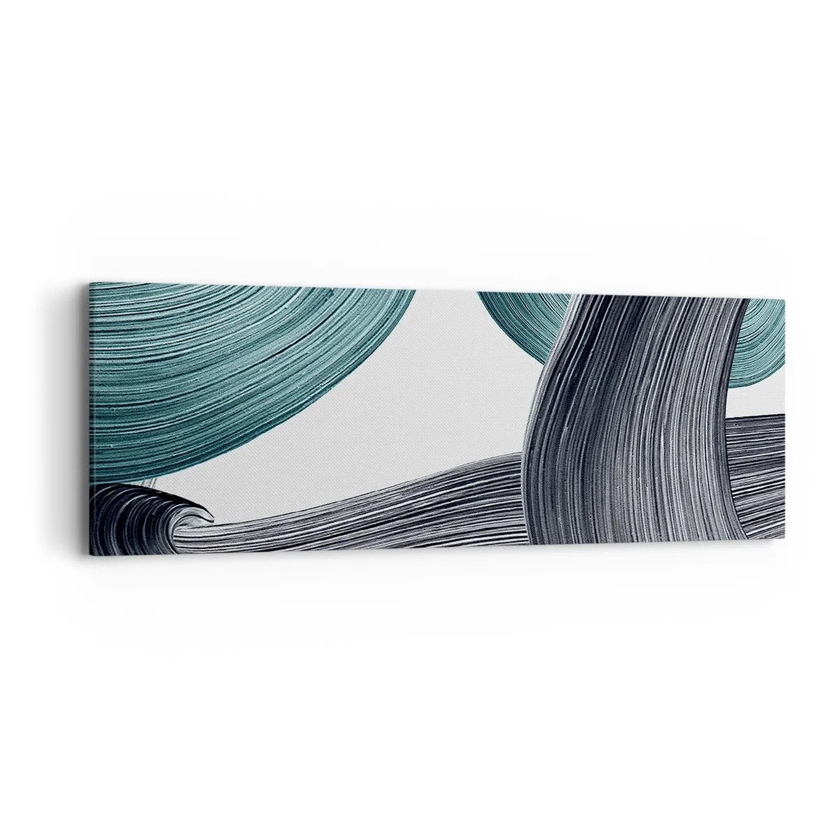 Lærredstryk - Billede på lærred - Smaragdgrønne og sorte stier - 90x30 cm