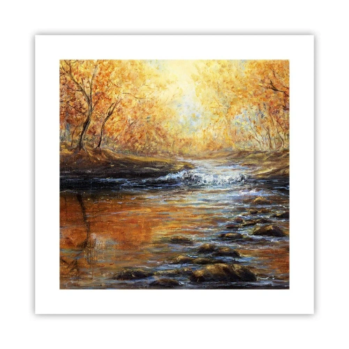 Plakat - Gylden strøm - 40x40 cm