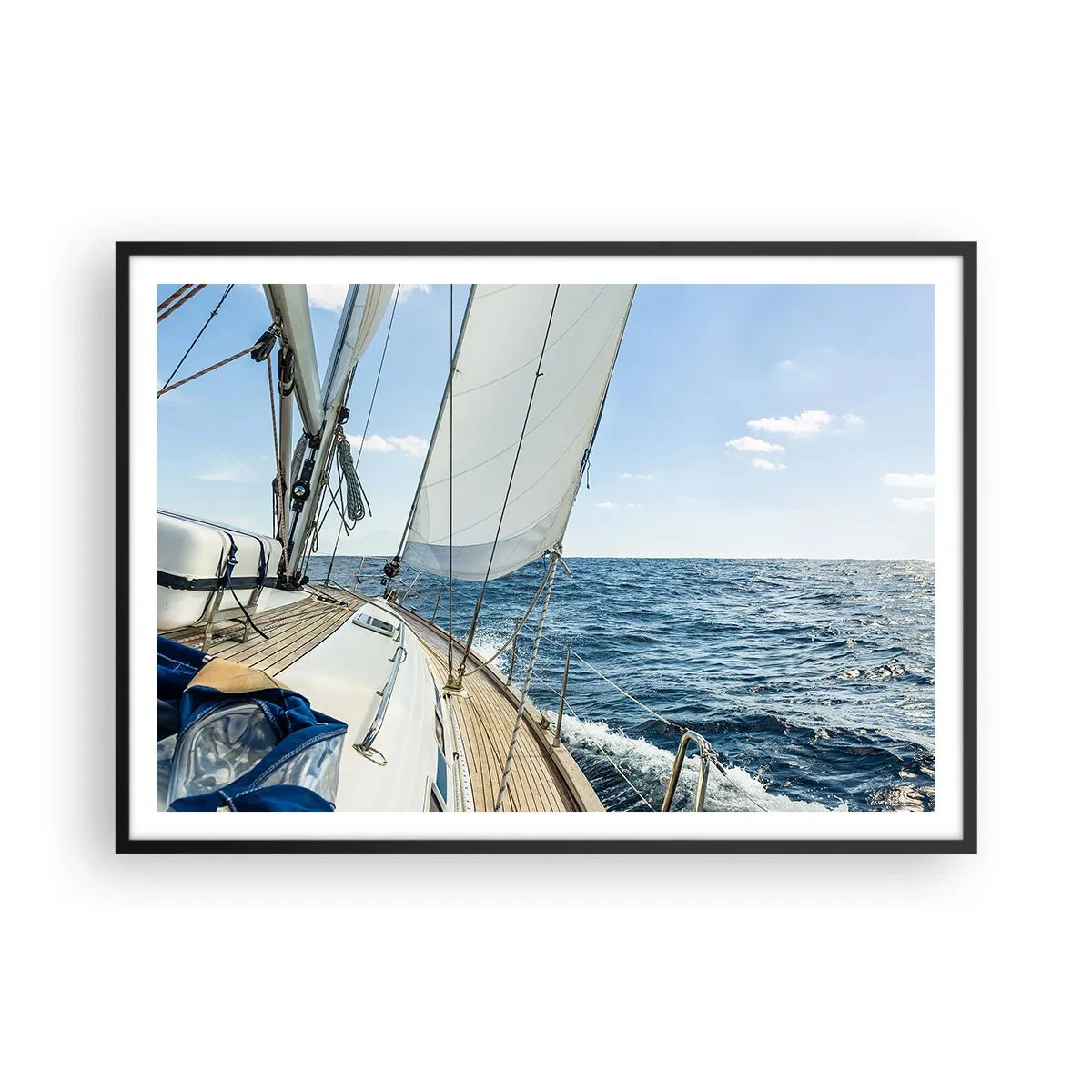Plakat i sort ramme - Ahoj , eventyr - 100x70 cm