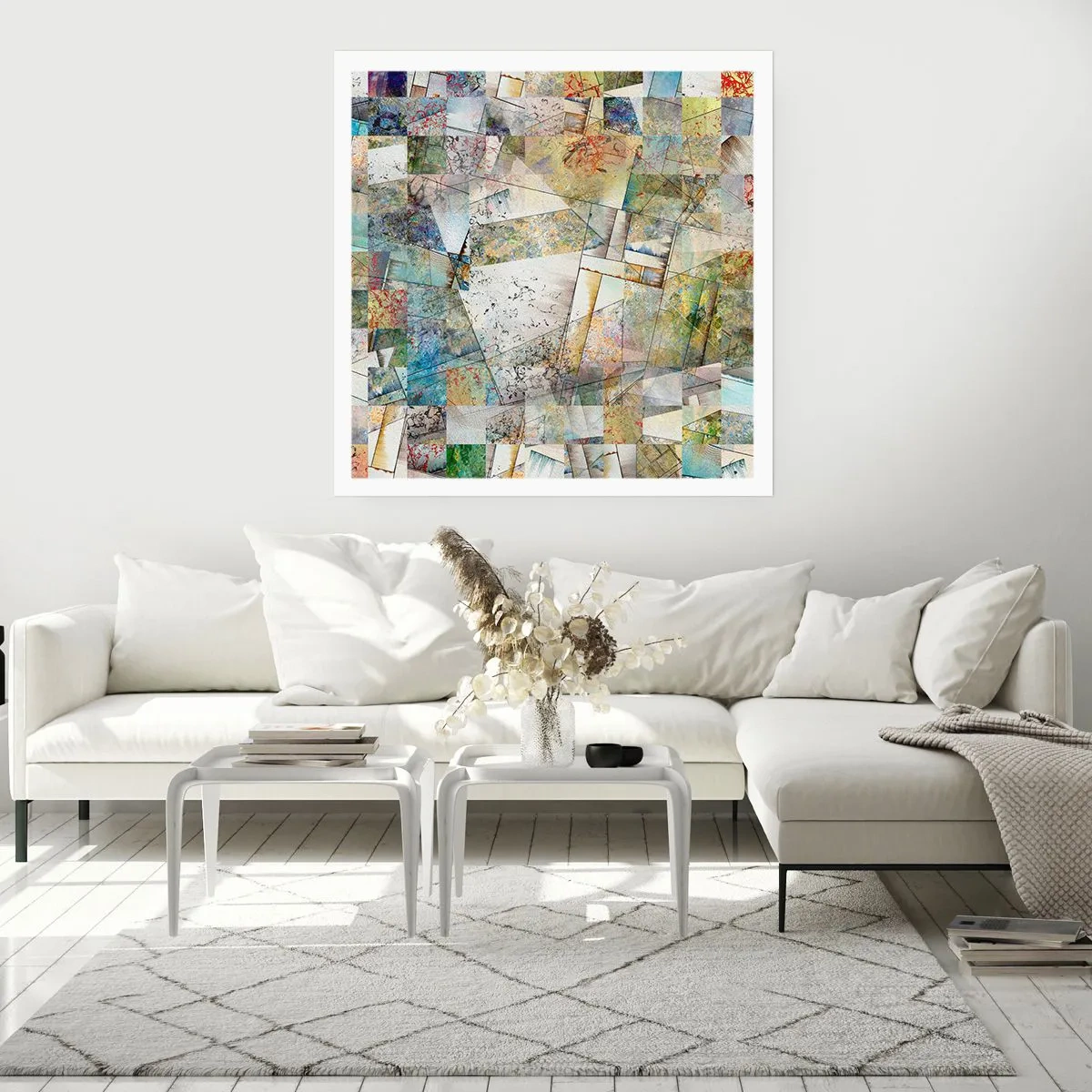 Plakat - Geometrisk ommøblering - 40x40 cm