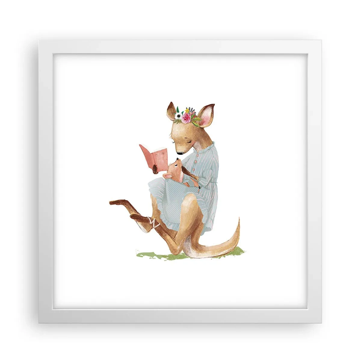 Plakat i hvid ramme - Læs for mig, mor - 30x30 cm