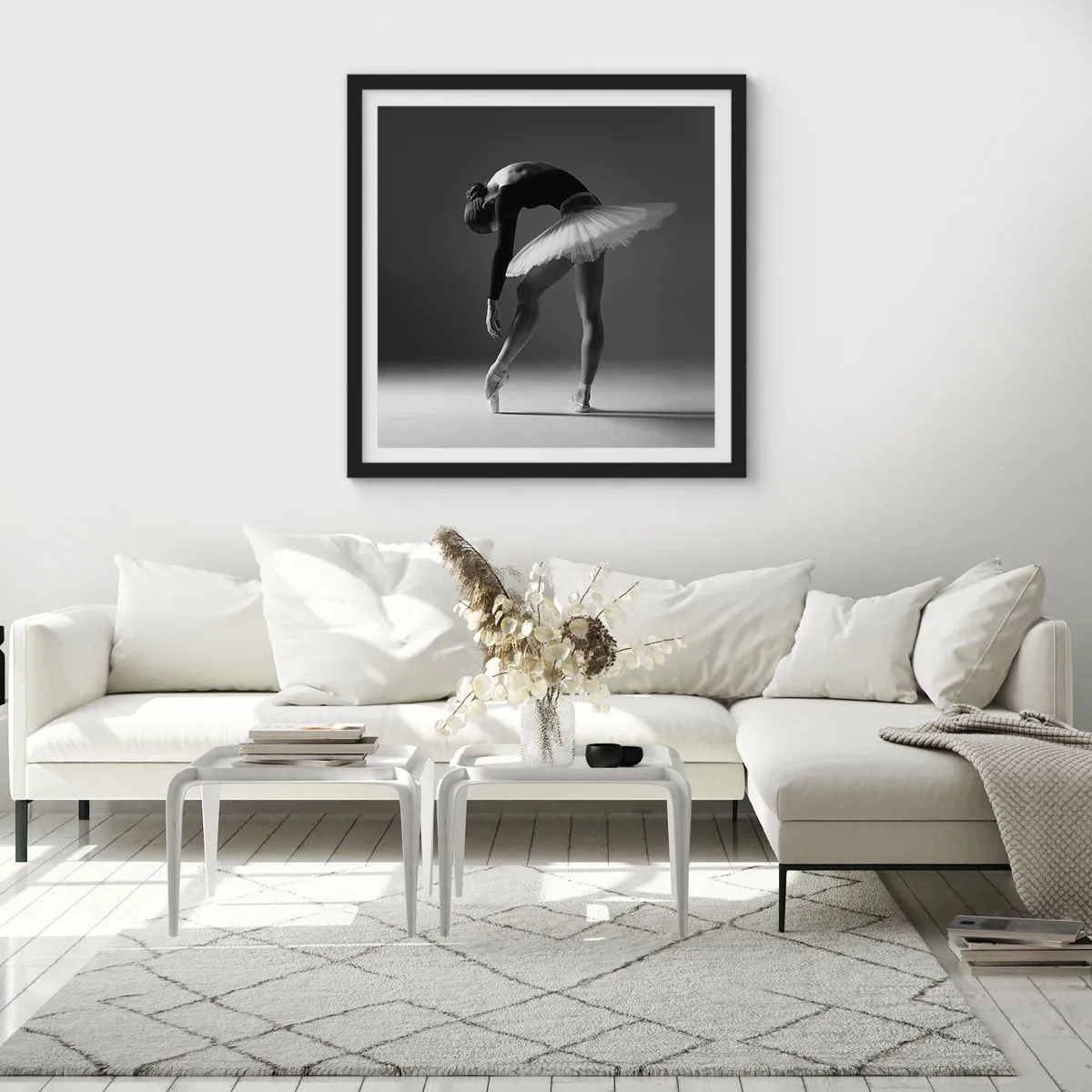 Plakat i sort ramme - Bella balerina - 40x40 cm