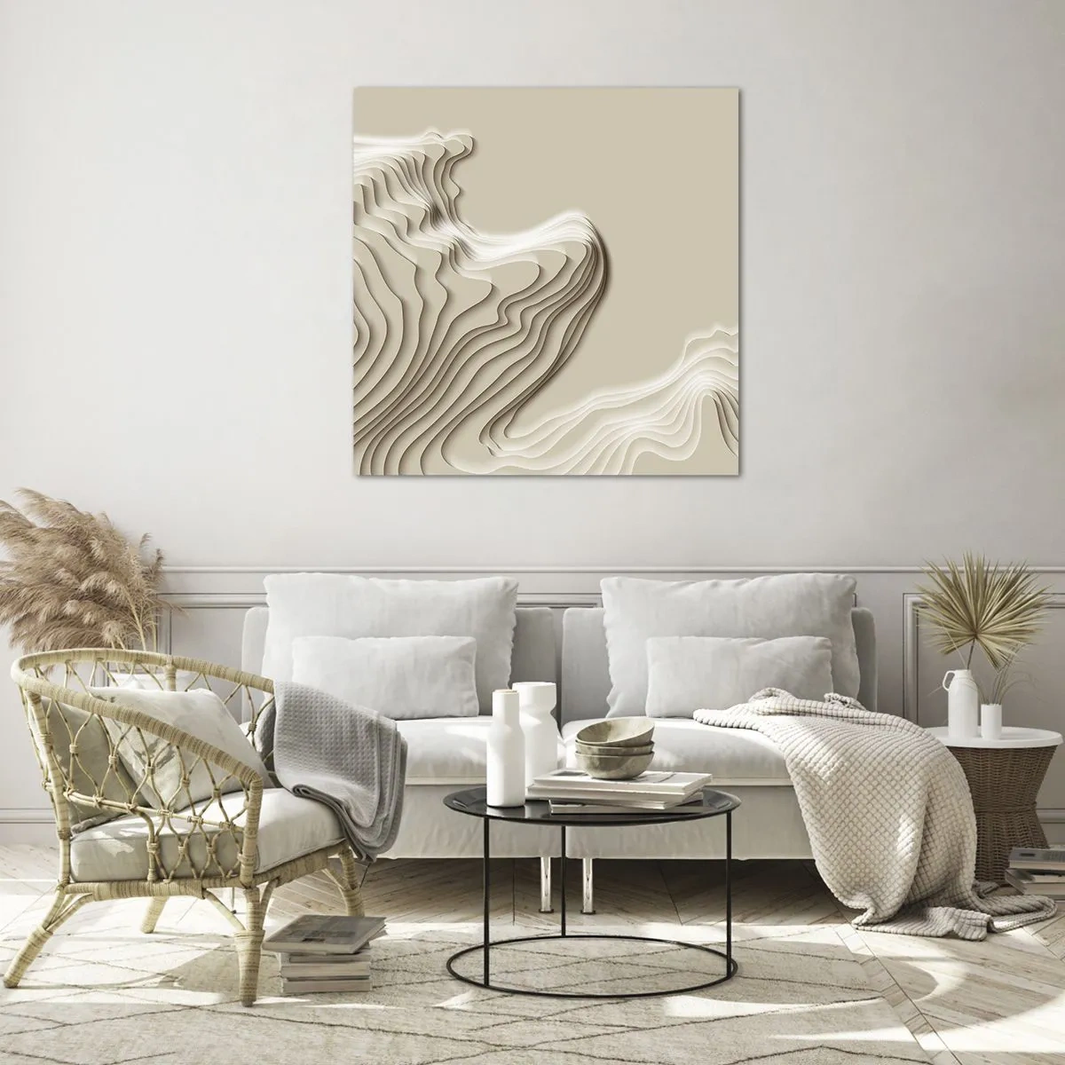 Billede på glas - Kunstens topografi - 70x70 cm