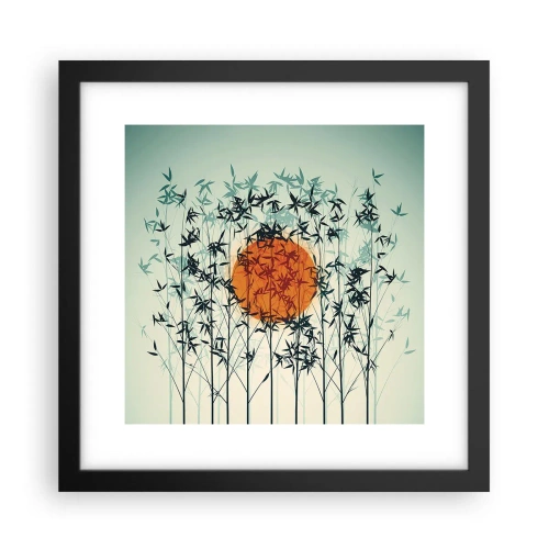 Plakat i sort ramme - Japansk sol - 30x30 cm