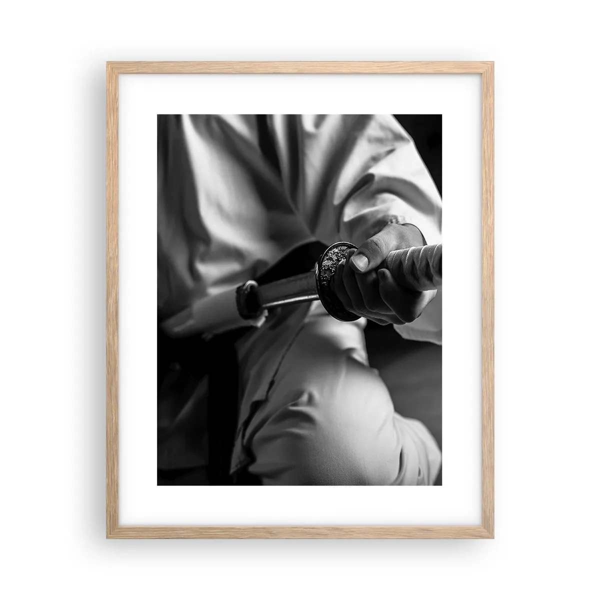 Plakat i ramme af lyst egetræ - En krigers sjæl - 40x50 cm