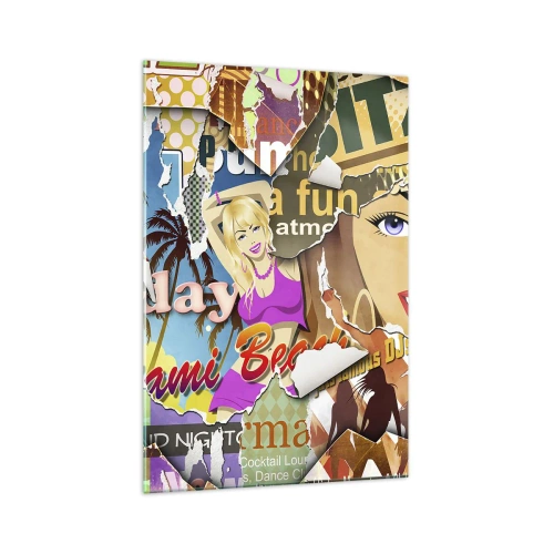 Billede på glas - Tilbageblikke på ferien - 70x100 cm