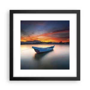 Plakat i sort ramme - En god nat er på vej - 30x30 cm