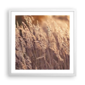 Plakat i hvid ramme - Klar til at byde efteråret velkommen - 50x50 cm