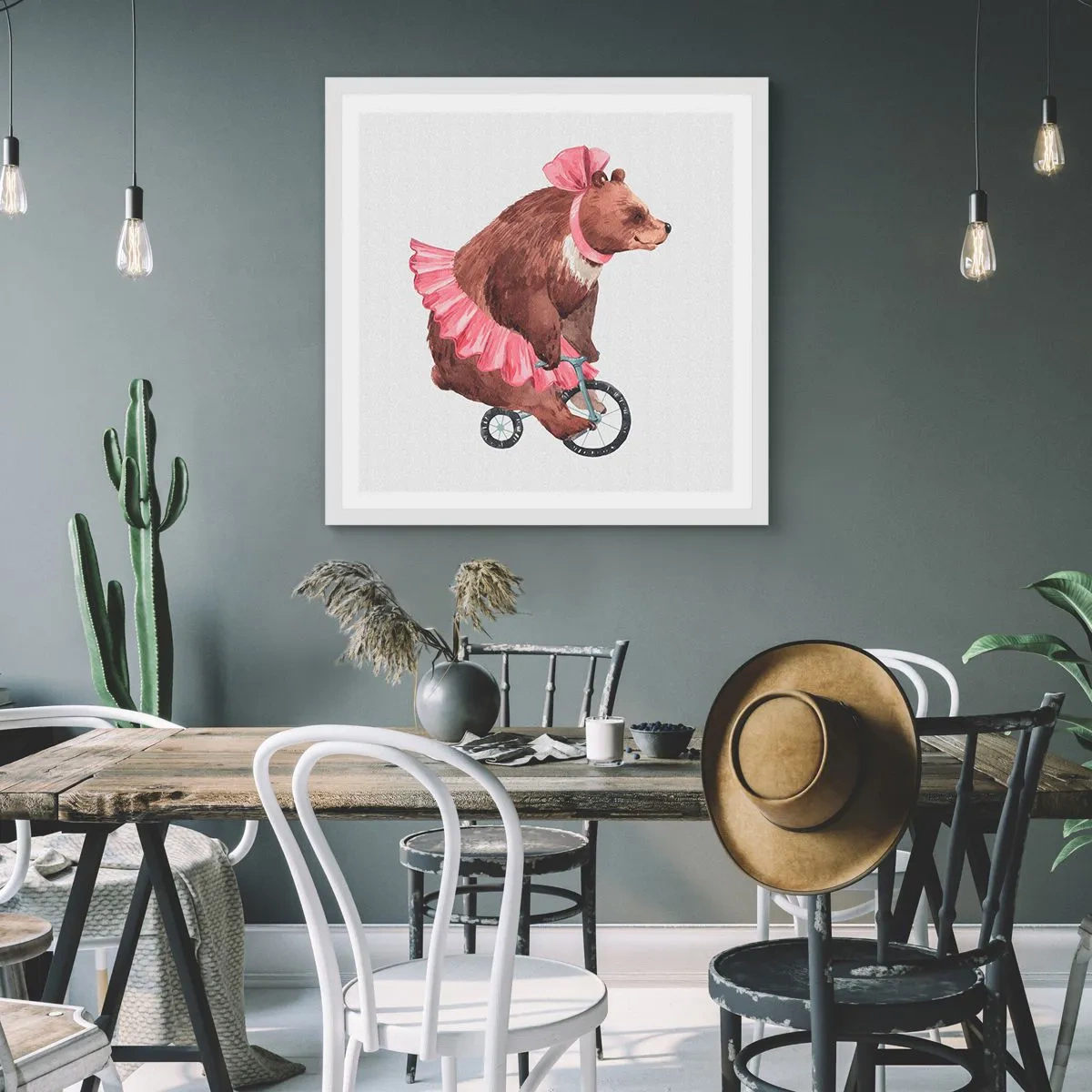 Plakat i hvid ramme - Sikke et cirkus! - 60x60 cm