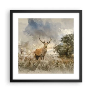 Plakat i sort ramme - Værdighed - styrke - værdighed - 40x40 cm