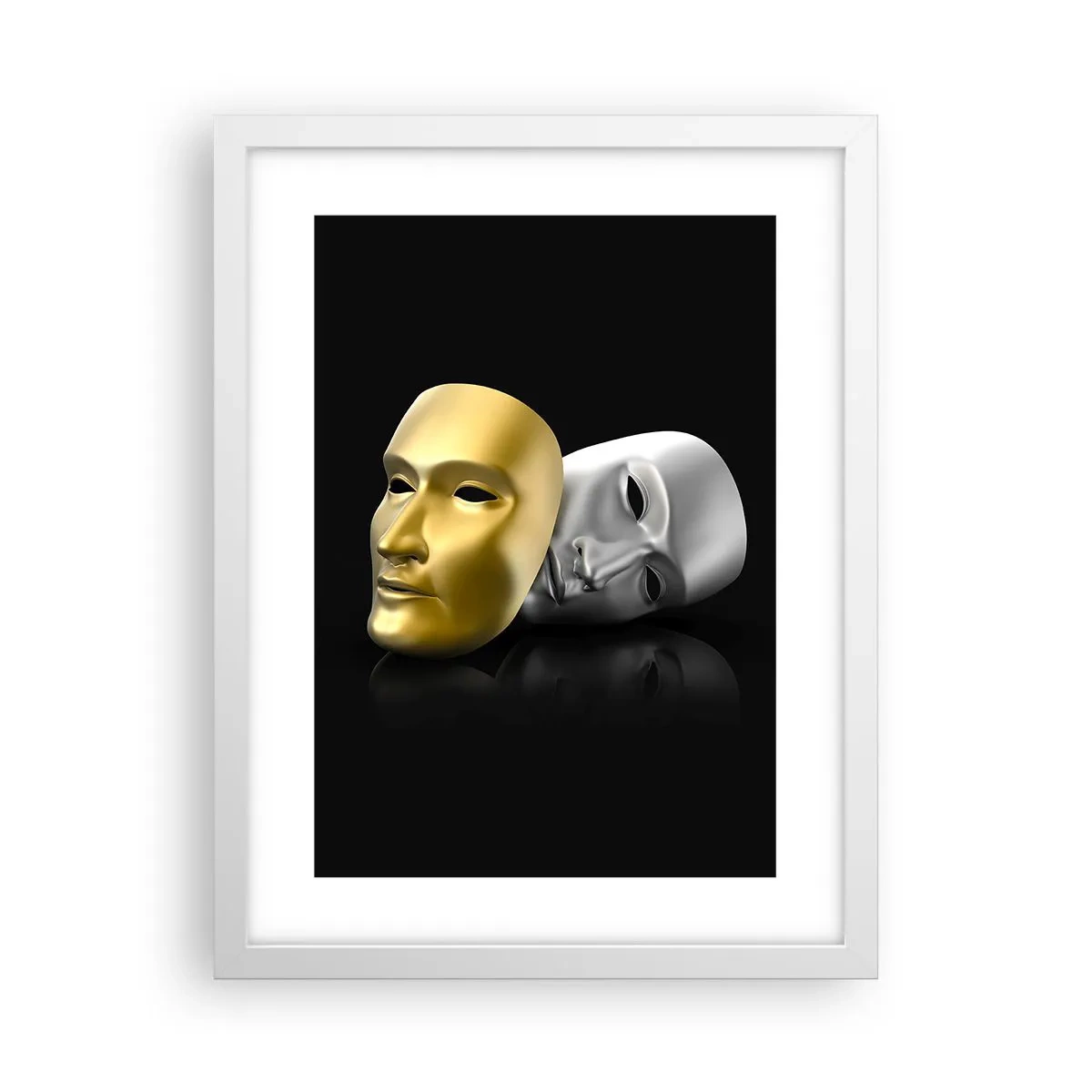 Plakat i hvid ramme - Livet er teater - 30x40 cm