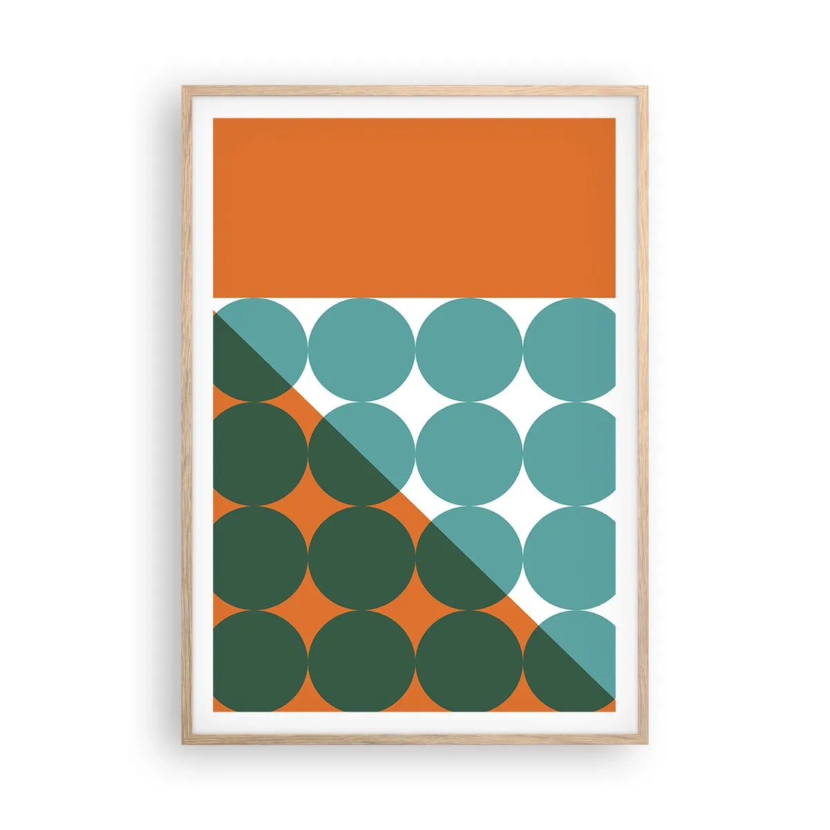 Plakat i ramme af lyst egetræ - Op og over - 70x100 cm