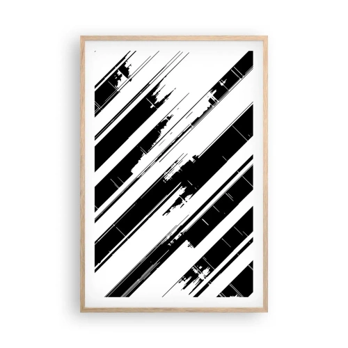 Plakat i ramme af lyst egetræ - Intens og dynamisk komposition - 61x91 cm