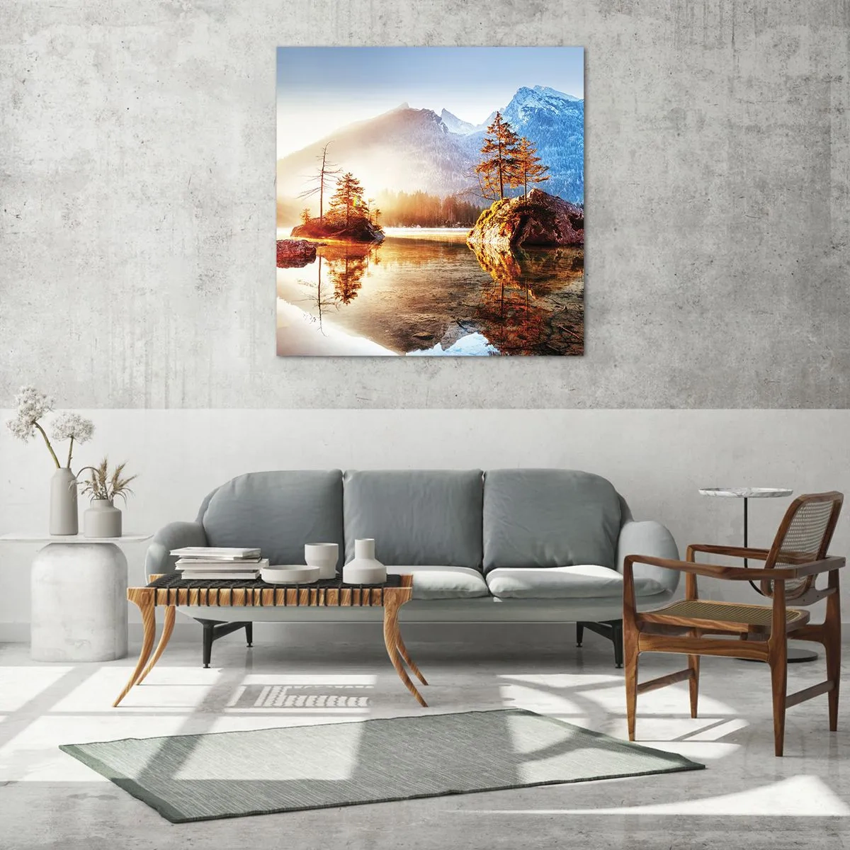 Billede på glas - Naturen i et nyt lys - 70x70 cm