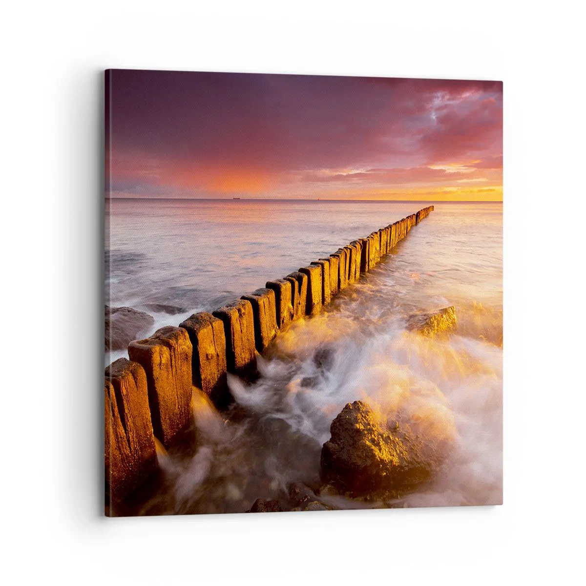 Lærredstryk - Billede på lærred - Bølgernes blidhed - 70x70 cm