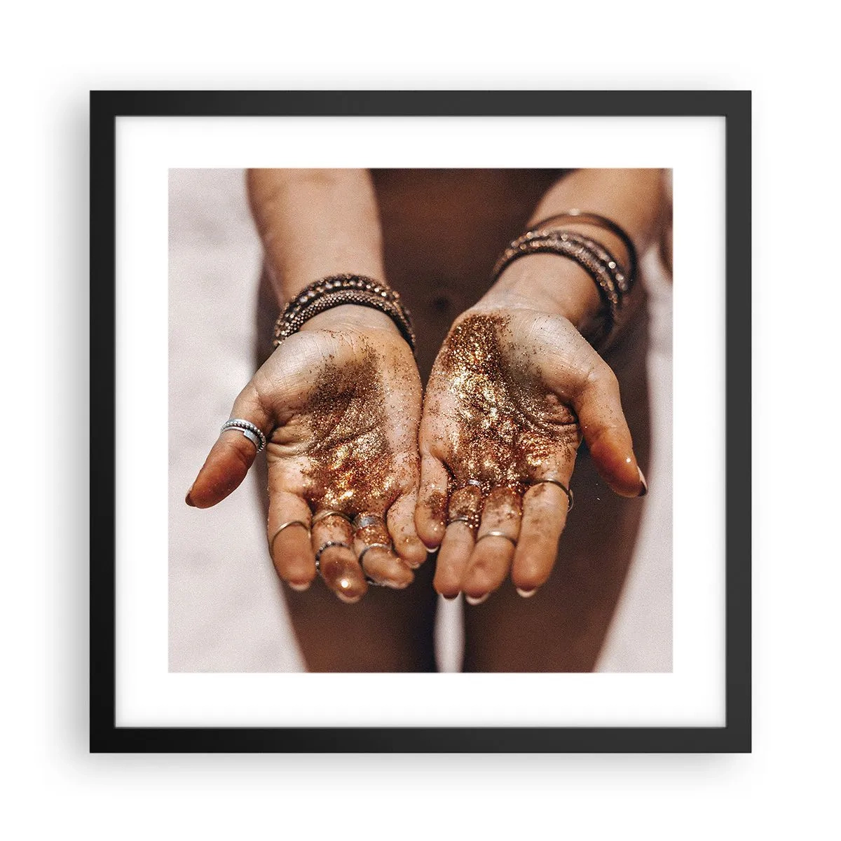 Plakat i sort ramme - En gave til dig - 40x40 cm