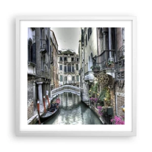 Plakat i hvid ramme - I århundreder i tavs drømmeri - 50x50 cm